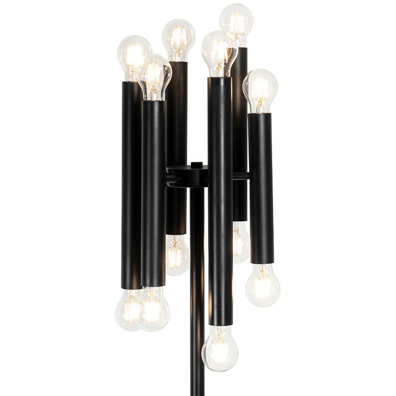 QAZQA Art Deco Stehlampe schwarz 12-Licht - Tubi 9 QAZQA Art Deco Stehlampe schwarz 12-Licht - Tubi – Bild 8