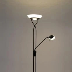 QAZQA Stehleuchte schwarz inkl. LED und Dimmer mit Leselampe dim to warm - Empoli -Stehlampen Verkaufsladen 8904 103425 18
