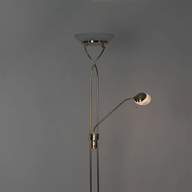 QAZQA Stehleuchte Messing inkl. LED und Dimmer mit Leselampe - Empoli 17 QAZQA Stehleuchte Messing inkl. LED und Dimmer mit Leselampe - Empoli – Bild 15