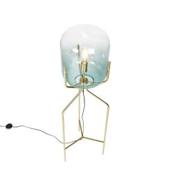 QAZQA Design-Stehlampe Gold mit grünem Glas - Bliss -Stehlampen Verkaufsladen 8927 104863 9
