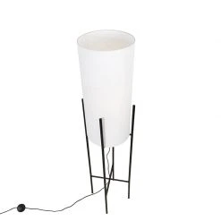 QAZQA Design Stehleuchte schwarz mit Leinenschirm weiß - Rich -Stehlampen Verkaufsladen 8930 103284 10