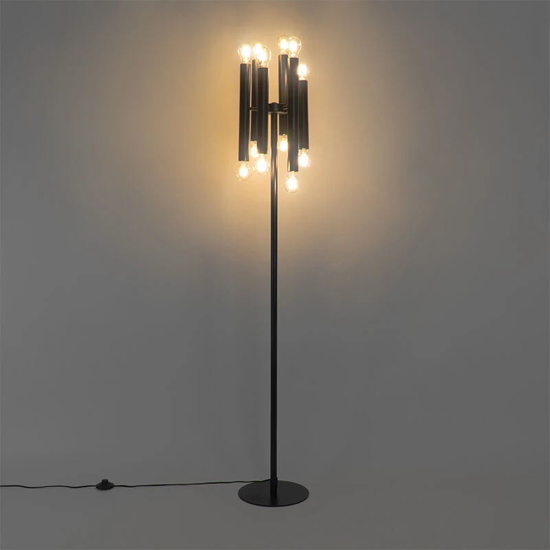 QAZQA Art Deco Stehlampe schwarz 12-Licht - Tubi 19 QAZQA Art Deco Stehlampe schwarz 12-Licht - Tubi – Bild 18