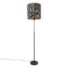 QAZQA Stehlampe schwarzer Schirm Zebra Design 40 cm verstellbar - Parte -Stehlampen Verkaufsladen 8947 104179 0