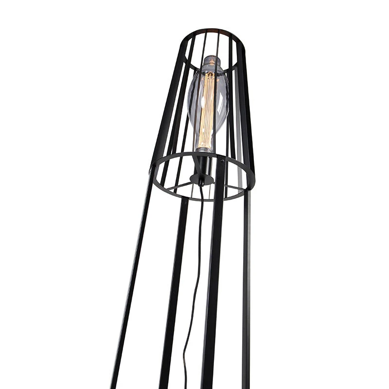 QAZQA Moderne Stehlampe schwarz - Wieza 10 QAZQA Moderne Stehlampe schwarz - Wieza – Bild 8