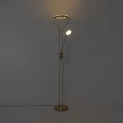 QAZQA Moderne Stehleuchte gold mit Lesearm inkl. LED und Dimmer - Divo -Stehlampen Verkaufsladen 8954 104099 19