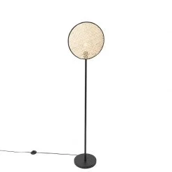 QAZQA Ländliche Stehlampe schwarz mit Rattan 35 cm - Kata -Stehlampen Verkaufsladen 8998 105550 9