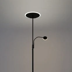 QAZQA Moderne Stehleuchte schwarz inkl. LED mit Fernbedienung und Lesearm - Strela 46 QAZQA Moderne Stehleuchte schwarz inkl. LED mit Fernbedienung und Lesearm - Strela -Stehlampen Verkaufsladen 9007 102611 21