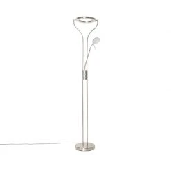 QAZQA Moderne Stehleuchte Stahl mit Lesearm inkl. LED und Dimmer - Divo 45 QAZQA Moderne Stehleuchte Stahl mit Lesearm inkl. LED und Dimmer - Divo -Stehlampen Verkaufsladen 9012 104097 21