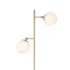 QAZQA Art Deco Stehleuchte Gold mit Milchglas 2-Licht - Pallon 21 QAZQA Art Deco Stehleuchte Gold mit Milchglas 2-Licht - Pallon -Stehlampen Verkaufsladen 9033 103450 4