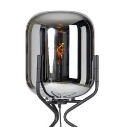 QAZQA Design Stehlampe schwarz mit Rauchglas - Bliss -Stehlampen Verkaufsladen 9082 102047 2