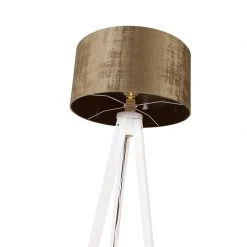 QAZQA Modernes Stehlampenstativ weiß mit braunem Schirm 50 cm - Stativ Classic -Stehlampen Verkaufsladen 9095 104123 4