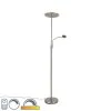 QAZQA Moderne Stehlampe Stahl inkl. LED mit Fernbedienung und Lesearm - Strela 2 QAZQA Moderne Stehlampe Stahl inkl. LED mit Fernbedienung und Lesearm - Strela -Stehlampen Verkaufsladen 9115 102610 0