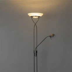 QAZQA Stehlampe Stahl inkl. LED und Dimmer mit Leselampe - Empoli 35 QAZQA Stehlampe Stahl inkl. LED und Dimmer mit Leselampe - Empoli -Stehlampen Verkaufsladen 9120 103423 14