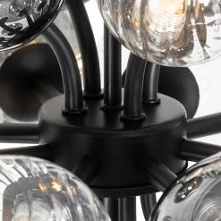 QAZQA Stehlampe schwarz mit Rauch und klarem Glas 8 Lichter - Bonnie -Stehlampen Verkaufsladen 9140 104765 5