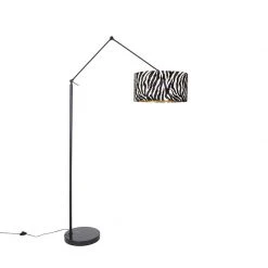 QAZQA Moderne Stehlampe Schwarzer Schirm Zebra Design 50 cm - Editor -Stehlampen Verkaufsladen 9156 104957 14