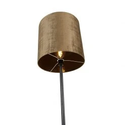 QAZQA Klassische Stehlampe schwarz Schirm braun 40 cm - Simplo -Stehlampen Verkaufsladen 9170 104163 4