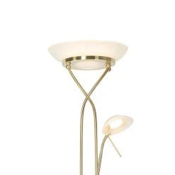 QAZQA Stehleuchte Messing inkl. LED und Dimmer mit Leselampe - Empoli 22 QAZQA Stehleuchte Messing inkl. LED und Dimmer mit Leselampe - Empoli -Stehlampen Verkaufsladen 9201 103426 2