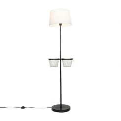 QAZQA Moderne Stehlampe schwarz mit Glas 33 cm - Roslini -Stehlampen Verkaufsladen 9211 104760 8