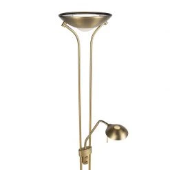 QAZQA Bronze Stehleuchte mit Leseleuchte inkl. LED und Dimmer - Diva 2 -Stehlampen Verkaufsladen 9213 91861 12