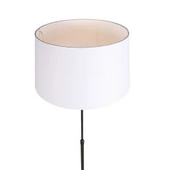 QAZQA Schwarze Stehlampe mit weißem Leinenschirm 45 cm verstellbar - Parte -Stehlampen Verkaufsladen 9213 93218 5