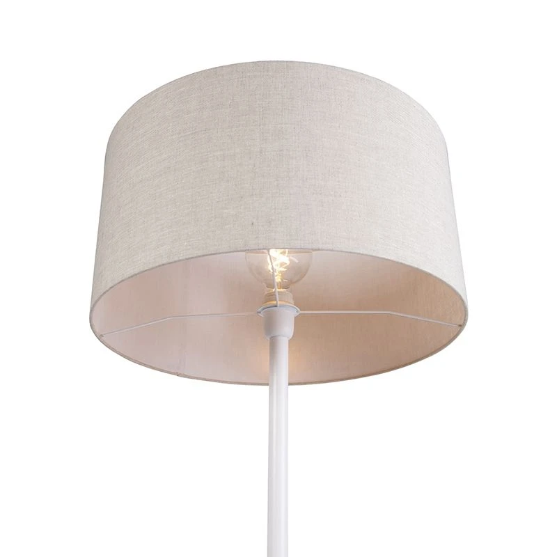 QAZQA Moderne Stehlampe weiß mit pfefferfarbenem Schirm 50 cm - Simplo 7 QAZQA Moderne Stehlampe weiß mit pfefferfarbenem Schirm 50 cm - Simplo – Bild 5