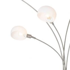 QAZQA Design Stehleuchte Stahl mit Opalglas 5-flammig - Sixties Marmo -Stehlampen Verkaufsladen 9236 104442 6