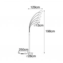 QAZQA Design Stehlampe schwarz mit Rauchglas 5-flammig - Sixties Marmo -Stehlampen Verkaufsladen 9275 104441 3