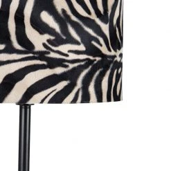 QAZQA Moderne Stehlampe schwarz Stoffschirm Zebra 40 cm - Simplo -Stehlampen Verkaufsladen 9280 104167 3