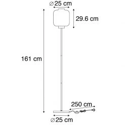 QAZQA Design Stehleuchte schwarz mit Rauchglas - Qara -Stehlampen Verkaufsladen 9310 102195 3