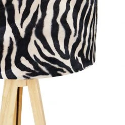 QAZQA Stehlampe Holz mit Stoffschirm Zebra 50 cm - Stativ Classic -Stehlampen Verkaufsladen 9348 104366 3