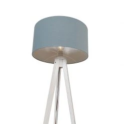 QAZQA Stehleuchte Stativ weiß mit Schirm hellblau 50 cm - Tripod Classic -Stehlampen Verkaufsladen 9401 104119 4