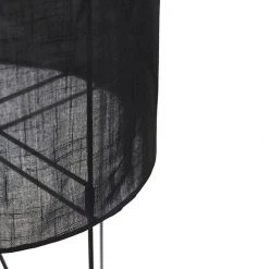 QAZQA Design Stehlampe Stahl mit schwarzem Leinenschirm - Reichhaltig -Stehlampen Verkaufsladen 9429 102503 5