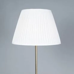 QAZQA Retro Stehleuchte Messing mit Plissee Schirm creme 45 cm - Kaso -Stehlampen Verkaufsladen 9436 95306 2