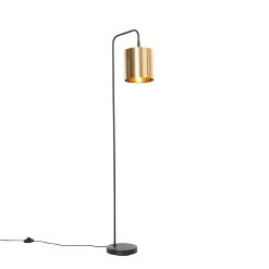 QAZQA Moderne vloerlamp zwart met goud - Lofty -Stehlampen Verkaufsladen 9443 105420 6