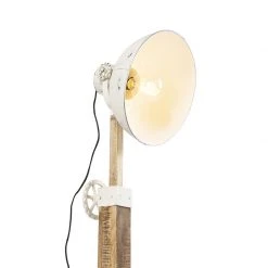 QAZQA Industriestehlampe weiß mit Mangoholz - Mangos -Stehlampen Verkaufsladen 9464 98838 7