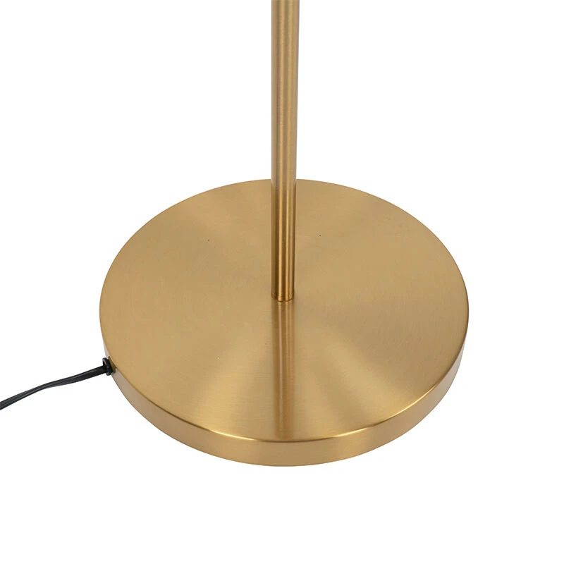 QAZQA Art Deco Stehlampe Messing mit rosa Glas - Pallon Mezzi 8 QAZQA Art Deco Stehlampe Messing mit rosa Glas - Pallon Mezzi – Bild 6