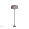 QAZQA Stehlampe grau mit grauem Schirm 50 cm - Simplo -Stehlampen Verkaufsladen 9500 98111 0