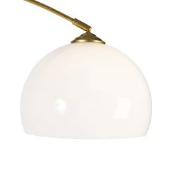 QAZQA Moderne Bogenlampe Messing mit weißem Schirm - Arc Basic -Stehlampen Verkaufsladen 9503 103292 2