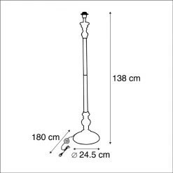 QAZQA Klassische Stehlampe grau - Classico -Stehlampen Verkaufsladen 9505 92518 4