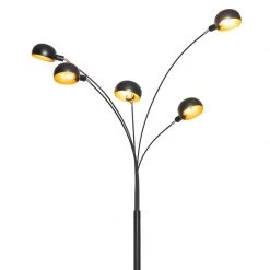 QAZQA Design Stehlampe schwarz mit gold 5-flammig - Sixties Marmo -Stehlampen Verkaufsladen 9507 104440 4