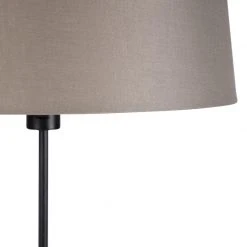 QAZQA Schwarze Stehlampe mit taupe Leinenschirm 45 cm verstellbar - Parte -Stehlampen Verkaufsladen 9517 98592 2