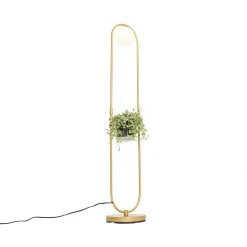 QAZQA Art deco vloerlamp goud met wit glas - Isabella -Stehlampen Verkaufsladen 9520 105934 9