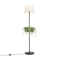 QAZQA Moderne Stehlampe schwarz mit Glas 33 cm - Roslini -Stehlampen Verkaufsladen 9533 104760 9