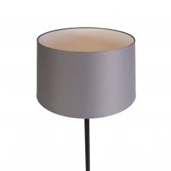 QAZQA Schwarze Stehlampe mit Leinenschirm dunkelgrau 45 cm - Simplo -Stehlampen Verkaufsladen 9578 98577 5