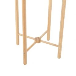 QAZQA Land Stehlampe Holz mit weißem Schirm - Lengi -Stehlampen Verkaufsladen 9598 102915 8