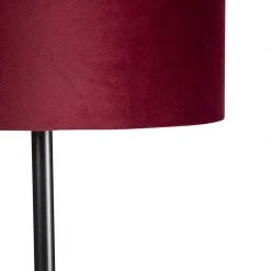 QAZQA Schwarze Stehlampe mit Veloursschirm rot/gold 40 cm - Simplo 15 QAZQA Schwarze Stehlampe mit Veloursschirm rot/gold 40 cm - Simplo -Stehlampen Verkaufsladen 9613 98575 2
