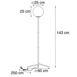 QAZQA Art Deco Stehleuchte schwarz mit Rauchglas - Pallon 17 QAZQA Art Deco Stehleuchte schwarz mit Rauchglas - Pallon -Stehlampen Verkaufsladen 9622 99145 3