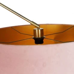 QAZQA Moderne Stehlampe Gold Samtschirm Rosa 50 cm - Editor -Stehlampen Verkaufsladen 9625 104964 2