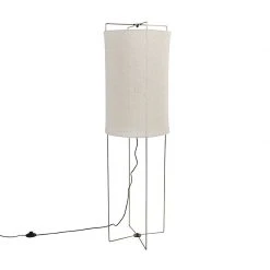 QAZQA Design Stehleuchte Stahl mit beigem Leinenschirm - Reichhaltig -Stehlampen Verkaufsladen 9648 102504 11