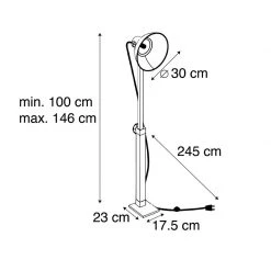 QAZQA Industriestehlampe schwarz mit Mangoholz - Mangos -Stehlampen Verkaufsladen 9670 98830 4
